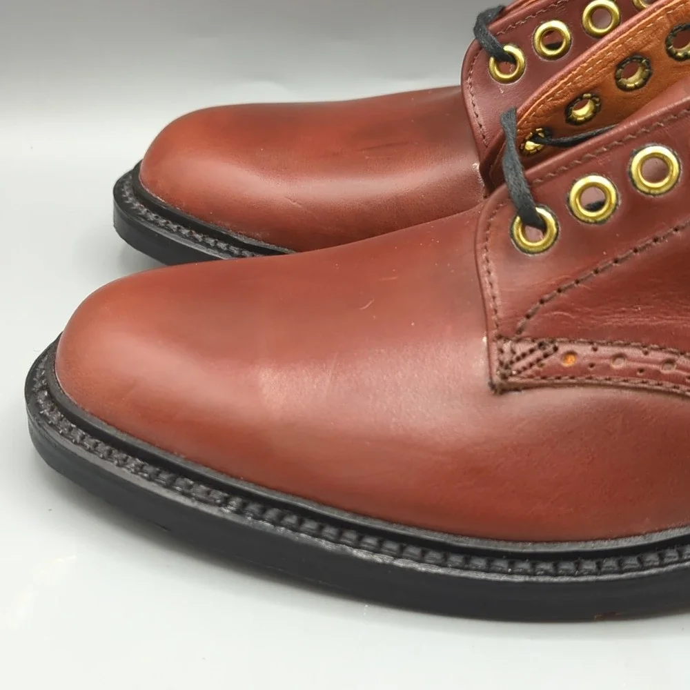 Vintage LL Bean Leather Plain Toe Derby Dress Shoes Mens 10.5 C Brown USA